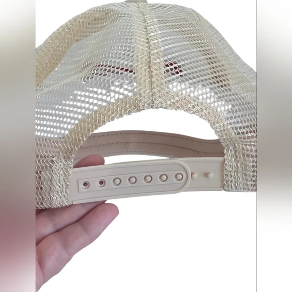 White and Tan Trucker Hat with Mama Tried Red Patch - Picture 2 of 5